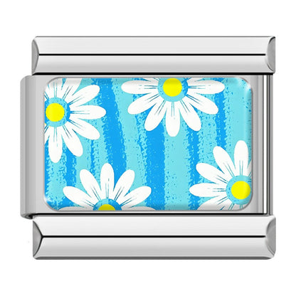 Colorful Rainbow & Floral Pattern Italian Charms
