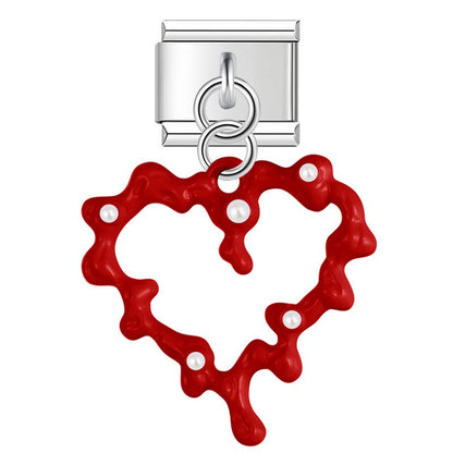 Melted Pearl Heart Dangle Charm