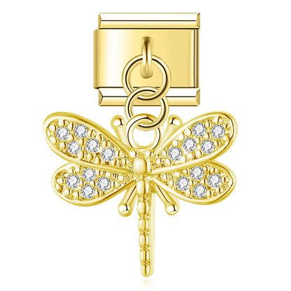 Elegant Diamond Starfish Star Flower charms in gold