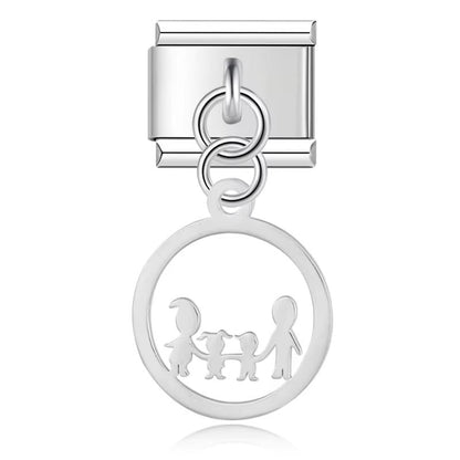 Round Infinite Mama, Love & Family Butterfly Charms