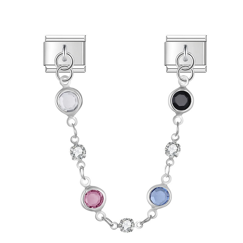 Colored Round Diamonds Chain DJ1568