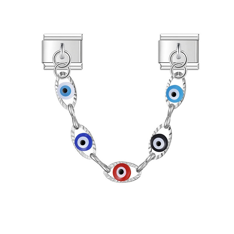 Colorful Eye Chain dangle charms silver&gold