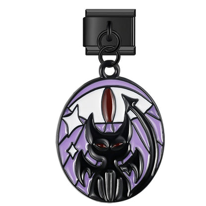 The Mystical Tarot & Celestial Cat Dangle Charm in Black