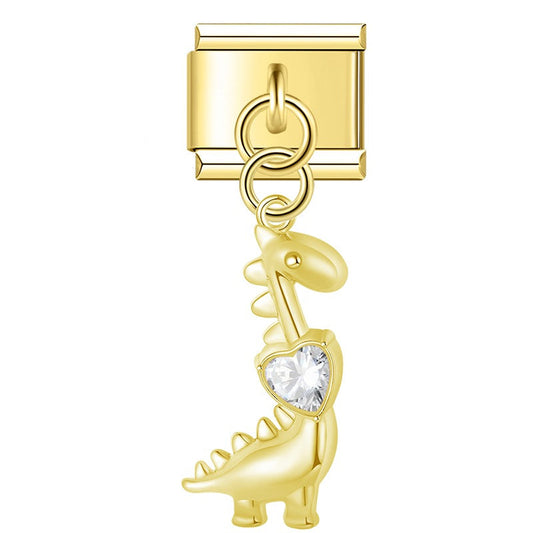 Cute Dinosaur charms silver&gold