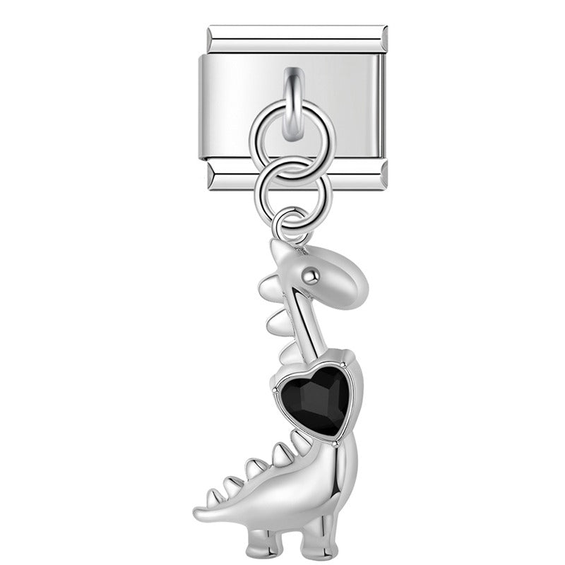 Cute Dinosaur charms silver&gold