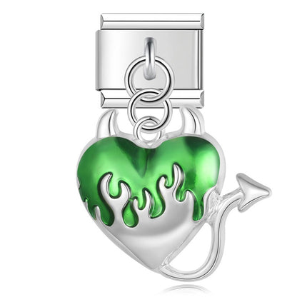 Edgy Dripping Devil Heart Dangle Charm