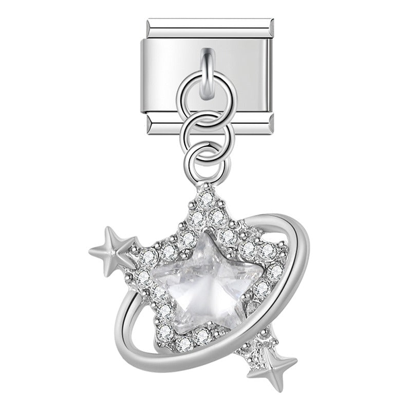 Celestial Star & Botanical Pearl Dangle Charm