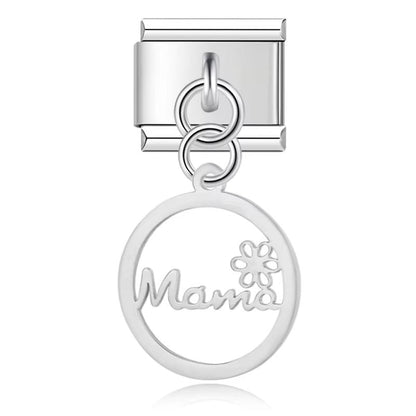 Round Infinite Mama, Love & Family Butterfly Charms