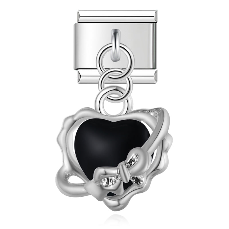 Celestial Star Wreath & Ribbon-Wrapped Heart Dangle Charm