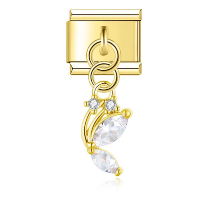 Elegant Diamond Starfish Star Flower charms in gold