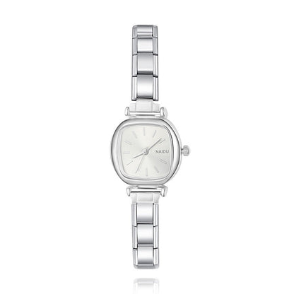 Modern Soft Square Watch with Simple Lines — Everyday Italian Charm Watch Bracelet