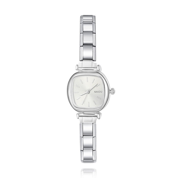 Modern Soft Square Watch with Simple Lines — Everyday Italian Charm Watch Bracelet