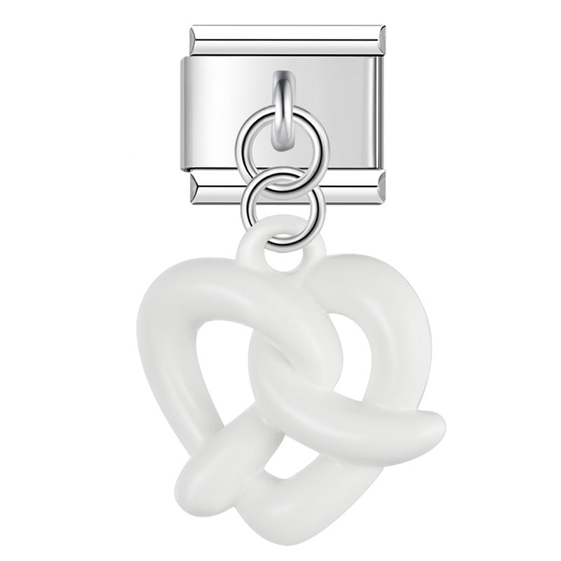 The Heart Knot Pretzel Dangle Charm in Classic & Pastel
