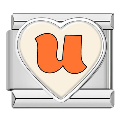 Colourful Heart Letter Initial Italian Charms a–z — Lowercase Alphabet Heart Bracelet Links