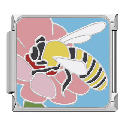 Cute Flower Fairy, Dragonfly, Cicada & Snail Italian Charms — Garden Nature Bracelet Links