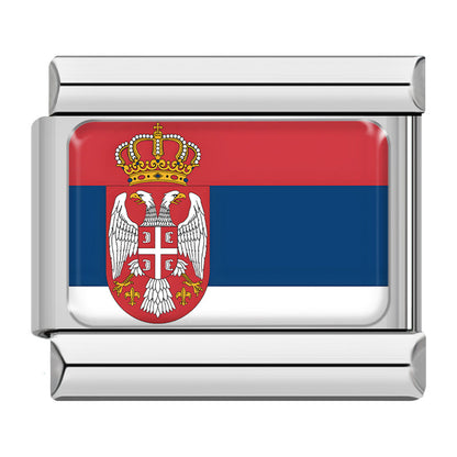 World Country Flag Italian Charms — Angola, Azerbaijan, Croatia, Ghana, Panama, Serbia & More