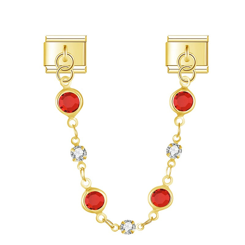 Colored Round Diamonds Chain DJ1568