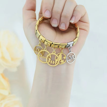 Round Infinite Mama, Love & Family Butterfly Charms