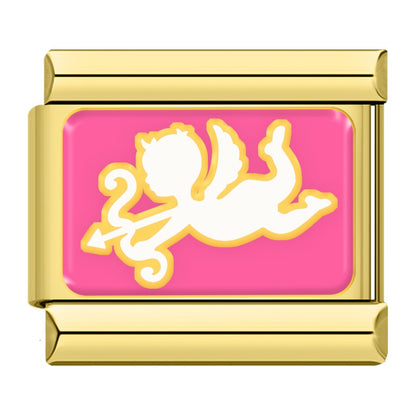 Sweet Valentine's Romance Golden Italian Charms — Love Scene Bracelet Links