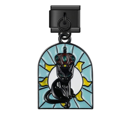 The Mystical Tarot & Celestial Cat Dangle Charm in Black