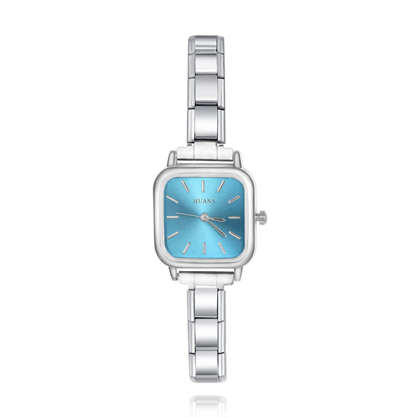 Sleek Soft Square Watch with Simple Lines — Contemporary Italian Charm Watch Bracelet