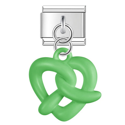 The Heart Knot Pretzel Dangle Charm in Classic & Pastel
