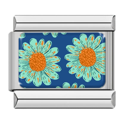 Colorful Rainbow & Floral Pattern Italian Charms