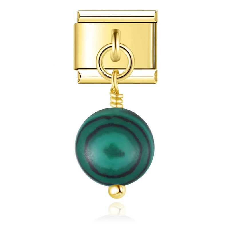 Oblate Colored Beads charms gold