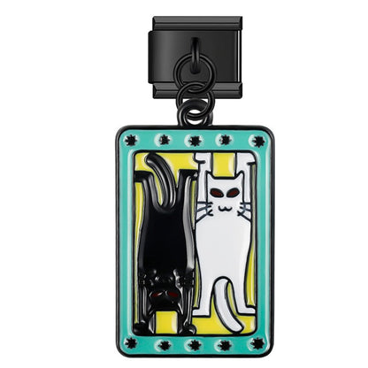 The Mystical Tarot & Celestial Cat Dangle Charm in Black