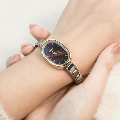 Elegant Oval Watch with Minimalist Dial — Clean Italian Charm Watch Bracelet