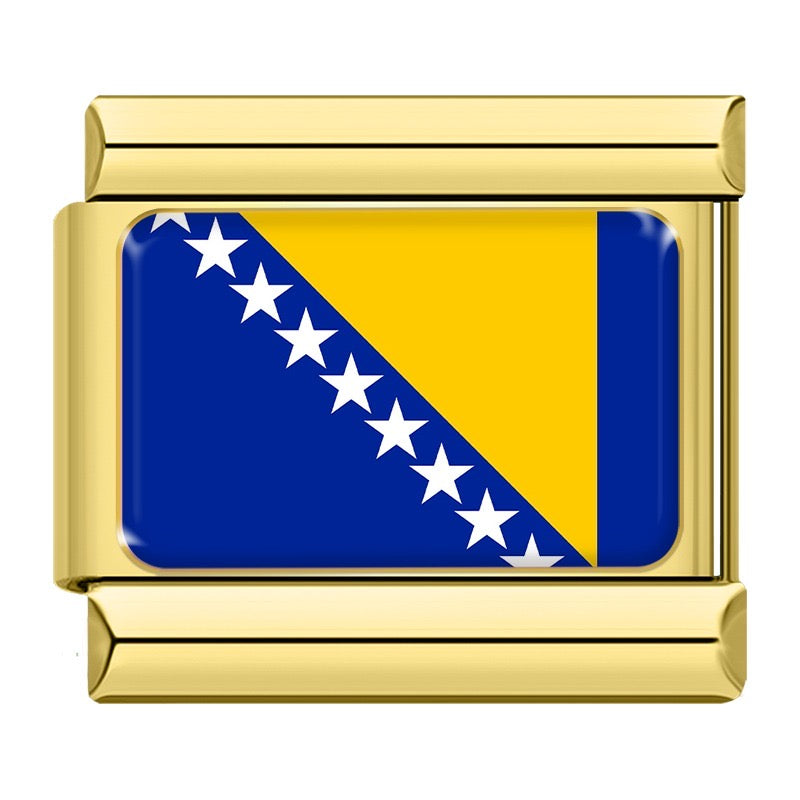 Golden National Flag Charms