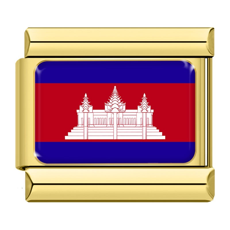 Golden National Flag Charms