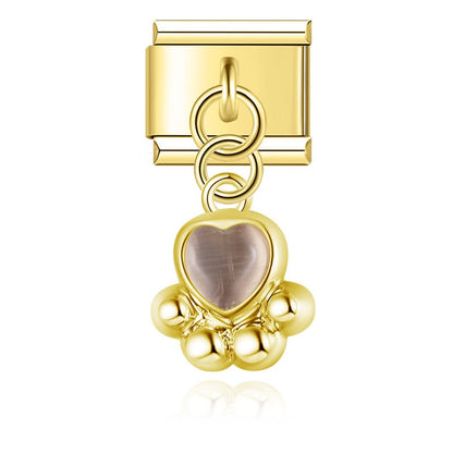 The Cat Claw Dangle Charm in Silver & Gold
