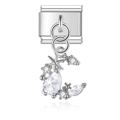 Enamel Tennis Racket & Ball Dangle Charm for Charm Bracelets