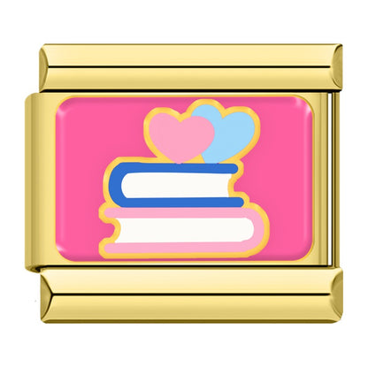 Sweet Valentine's Romance Golden Italian Charms — Love Scene Bracelet Links