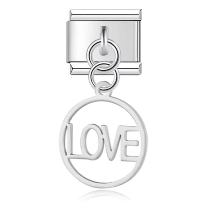 Round Infinite Mama, Love & Family Butterfly Charms