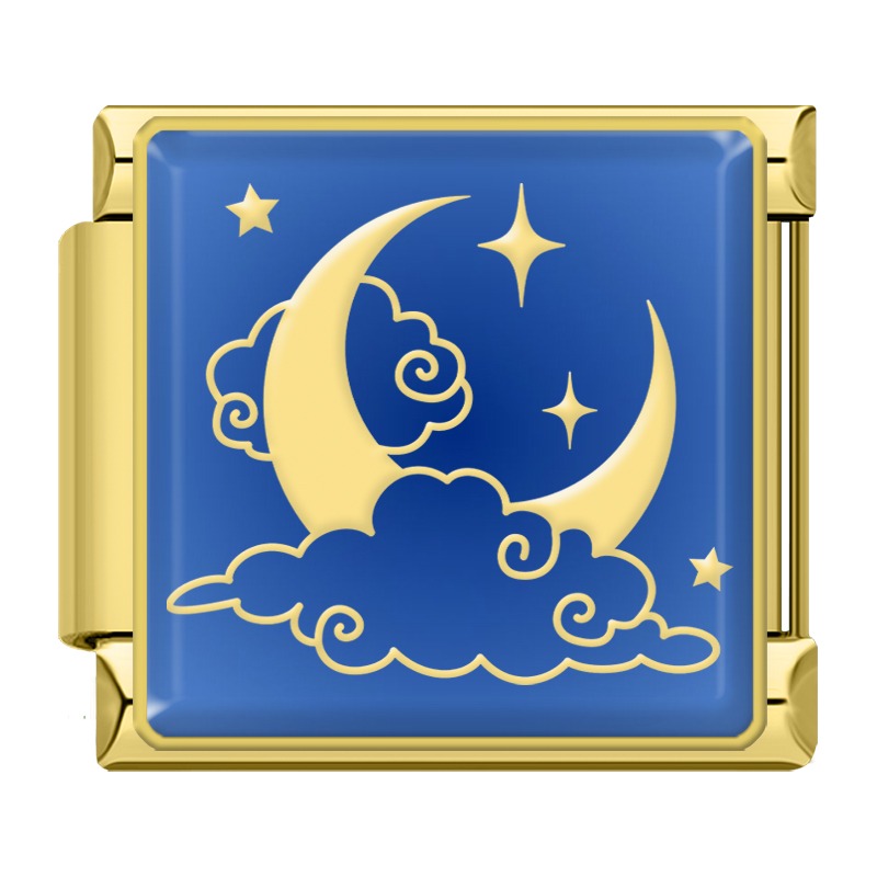 Blue starlit sky Moon Star Heart TZ168