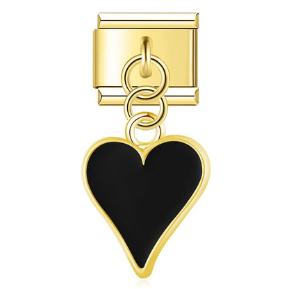 The Classic Motif & Colourful Enamel Dangle Charm in Gold