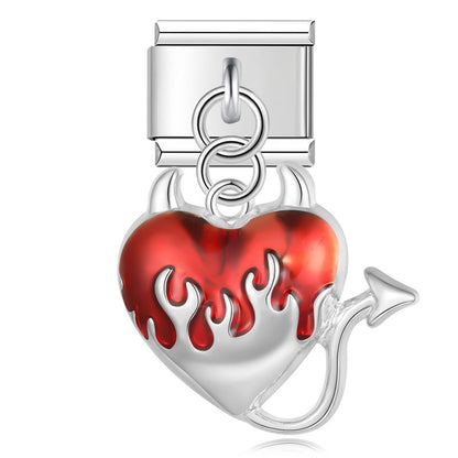 Edgy Dripping Devil Heart Dangle Charm