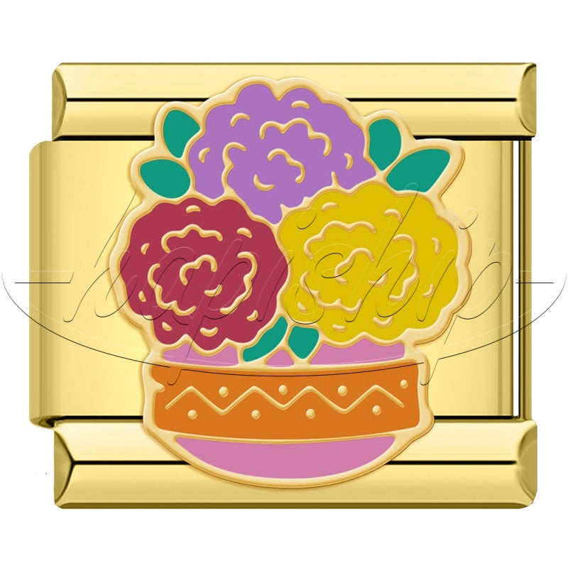 Golden Hrart Cat Flower Skull  DJ1826-A