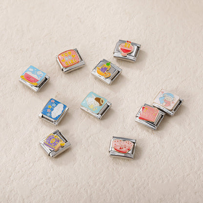 Pastel Magic, Self-Care & Good Luck Italian Charms — Good Night, Luck & Wellness Bracelet Links