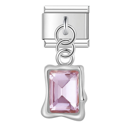 Enamel Cocktail & Champagne Glass Dangle Charm for Charm Bracelets