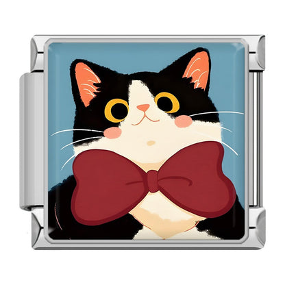Kawaii Cat & Sweet Snack Time Italian Charms — Fishy Calico, Boba Tea, Avocado Kitty & More