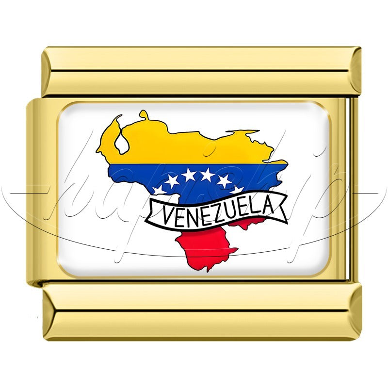 Golden National Topography Flag TZ006-Gold