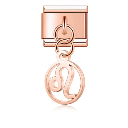 The Rose Gold 12 Constellation Zodiac Dangle Charm
