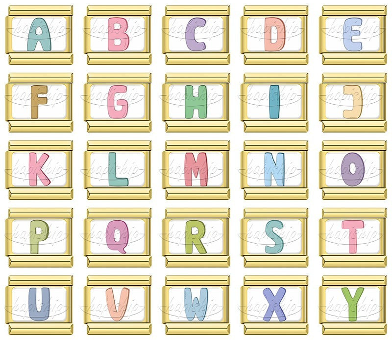 Golden Colorful 26 English Letters TZ037-Gold