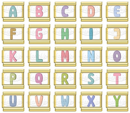 Golden Colorful 26 English Letters TZ037-Gold