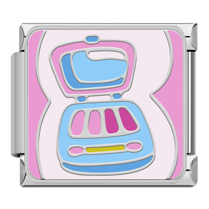 Charming Pink & Blue Fashion Icon Italian Charms — Handbag, Shoe, Bow & Fashion Dangle Links