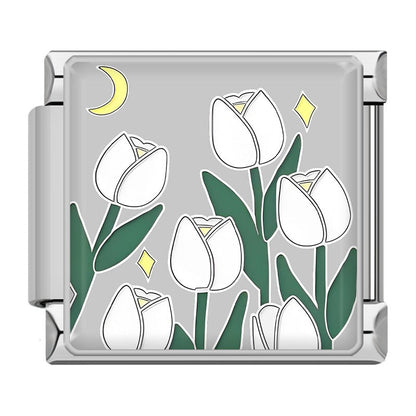 Elegant Spring Floral & Botanical Italian Charms — Flower Garden Bracelet Links