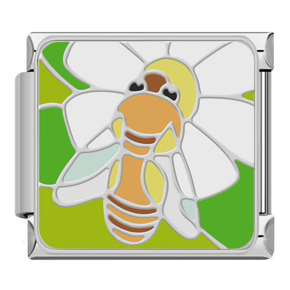 Cute Flower Fairy, Dragonfly, Cicada & Snail Italian Charms — Garden Nature Bracelet Links